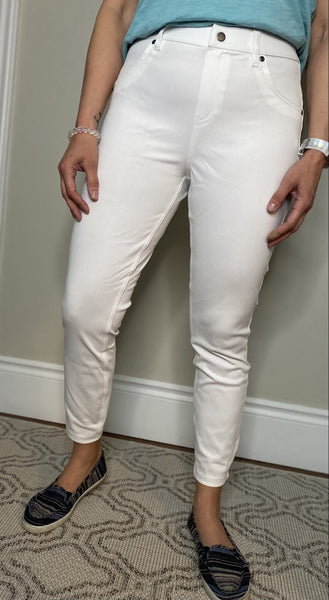 White Ultra Soft Denim Hue High Rise Skimmer Pant