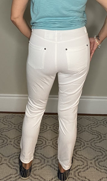 White Ultra Soft Denim Hue High Rise Skimmer Pant